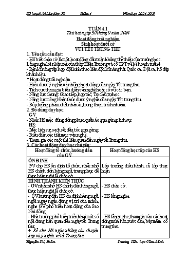 Kế hoạch bài dạy Khối 2 - Tuần 4 - Năm học 2024-2025 - Nguyễn Thị Xuân