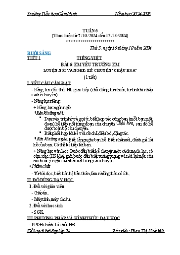 Kế hoạch bài dạy Khối 2 - Tuần 6 - Năm học 2024-2025 - Phan Thị Hoài Nhi