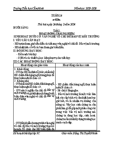 Kế hoạch bài dạy Khối 3 - Tuần 24 - Năm học 2023-2024 - Đặng Thị Tuyết Nhiên