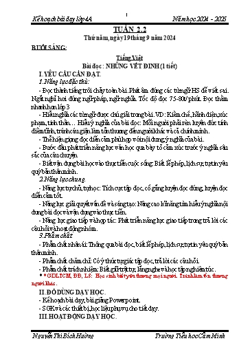 Kế hoạch bài dạy Khối 4 - Tuần 2 - Năm học 2024-2025 - Nguyễn Thị Bích Hường
