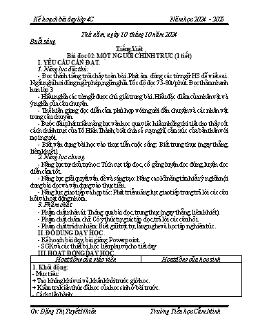 Kế hoạch bài dạy Khối 4 - Tuần 5 - Năm học 2024-2025 - Đặng Thị Tuyết Nhiên