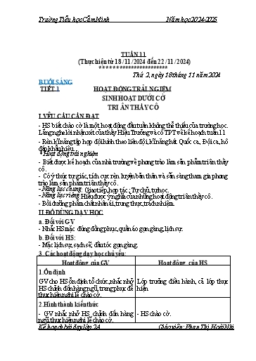 Kế hoạch bài dạy Lớp 2 - Tuần 11 - Năm học 2024-2025 - Phan Thị Hoài Nhi