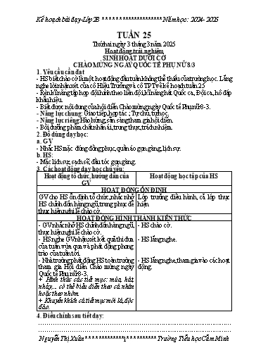 Kế hoạch bài dạy Lớp 2 - Tuần 25 - Năm học 2024-2025 - Nguyễn Thị Xuân