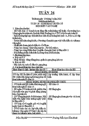 Kế hoạch bài dạy Lớp 2 - Tuần 26 - Năm học 2024-2025 - Trần Thị Hà