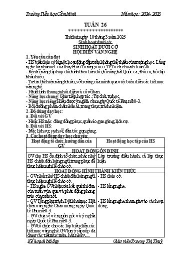 Kế hoạch bài dạy Lớp 2 - Tuần 26 - Năm học 2024-2025 - Trương Thị Thủy