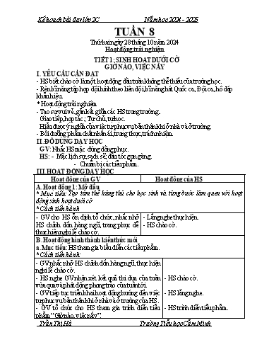 Kế hoạch bài dạy Lớp 2 - Tuần 8 - Năm học 2024-2025 - Trần Thị Hà