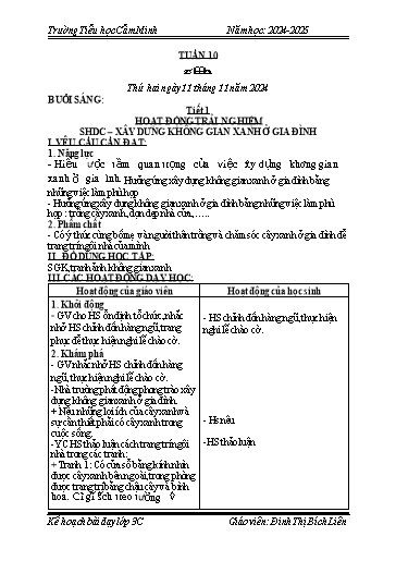 Kế hoạch bài dạy Lớp 3 - Tuần 10 - Năm học 2024-2025 - Đinh Thị Bích Liên