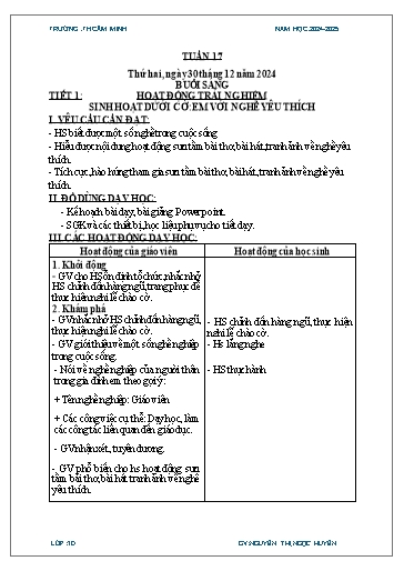 Kế hoạch bài dạy Lớp 3 - Tuần 17 - Năm học 2024-2025 - Nguyễn Thị Ngọc Huyền