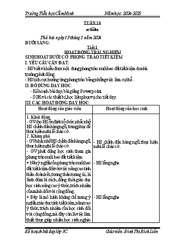 Kế hoạch bài dạy Lớp 3 - Tuần 19 - Năm học 2024-2025 - Đinh Thị Bích Liên