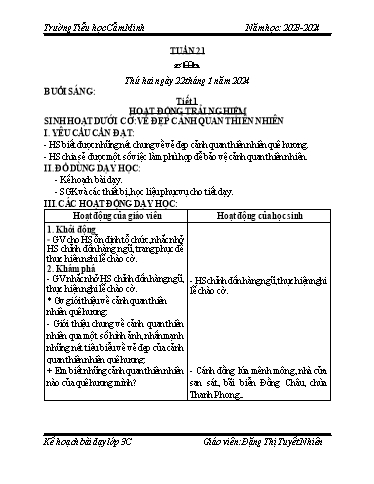 Kế hoạch bài dạy Lớp 3 - Tuần 21 - Năm học 2023-2024 - Đặng Thị Tuyết Nhiên