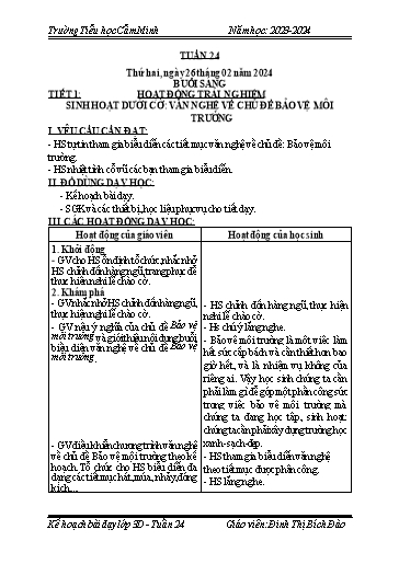 Kế hoạch bài dạy Lớp 3 - Tuần 24 - Năm học 2023-2024 - Đinh Thị Bích Đào