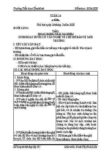 Kế hoạch bài dạy Lớp 3 - Tuần 24 - Năm học 2024-2025 - Đinh Thị Bích Liên