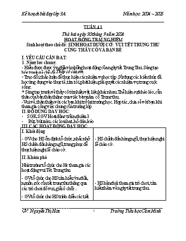 Kế hoạch bài dạy Lớp 3 - Tuần 4 - Năm học 2024-2025 - Nguyễn Thị Hoa