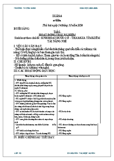 Kế hoạch bài dạy Lớp 3 - Tuần 6 - Năm học 2024-2025 - Nguyễn Thị Ngọc Huyền
