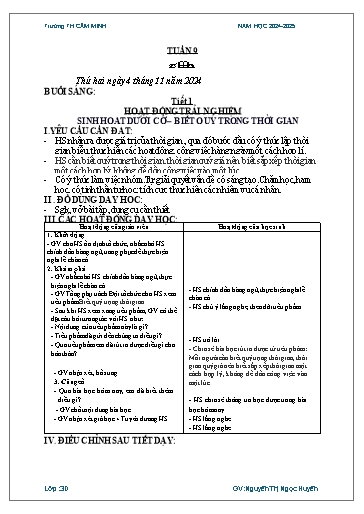 Kế hoạch bài dạy Lớp 3 - Tuần 9 - Năm học 2024-2025 - Nguyễn Thị Ngọc Huyền