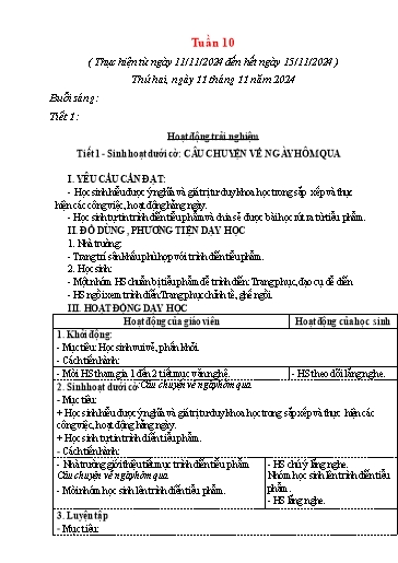 Kế hoạch bài dạy Lớp 4 - Tuần 10 - Năm học 2024-2025 - Phan Thị Thu Thảo