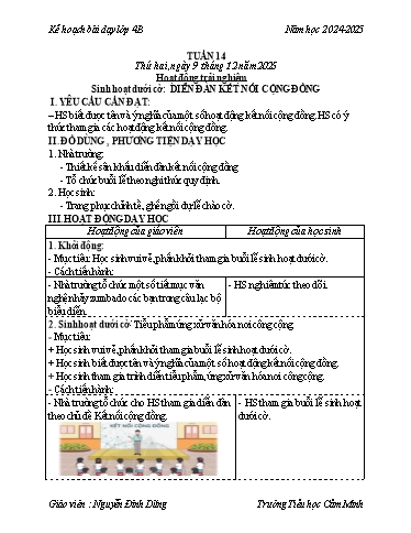 Kế hoạch bài dạy Lớp 4 - Tuần 14 - Năm học 2024-2025 - Nguyễn Đình Dũng