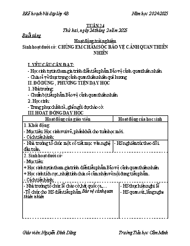 Kế hoạch bài dạy Lớp 4 - Tuần 24 - Năm học 2024-2025 - Nguyễn Đình Dũng