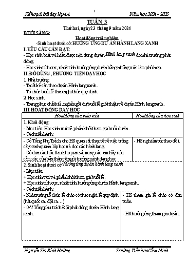 Kế hoạch bài dạy Lớp 4 - Tuần 3 - Năm học 2024-2025 - Nguyễn Thị Bích Hường