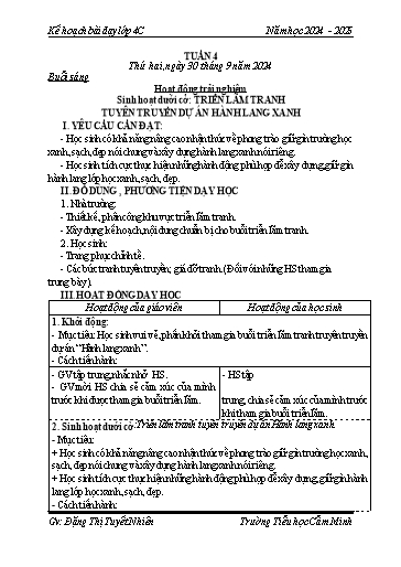 Kế hoạch bài dạy Lớp 4 - Tuần 4 - Năm học 2024-2025 - Đặng Thị Tuyết Nhiên