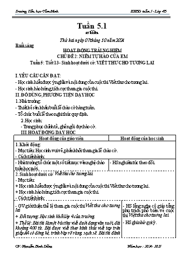 Kế hoạch bài dạy Lớp 4 - Tuần 5 - Năm học 2024-2025 - Nguyễn Đình Dũng