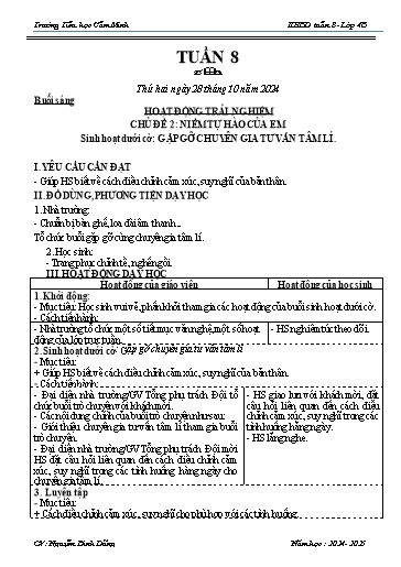 Kế hoạch bài dạy Lớp 4 - Tuần 8 - Năm học 2024-2025 - Nguyễn Đình Dũng