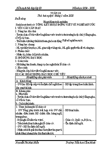 Kế hoạch bài dạy Lớp 5 - Tuần 18 - Năm học 2024-2025 - Nguyễn Thị Mai Hiển