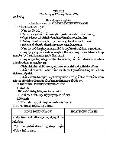 Kế hoạch bài dạy Lớp 5 - Tuần 23 - Năm học 2024-2025 - Nguyễn Thị Mai Hiển