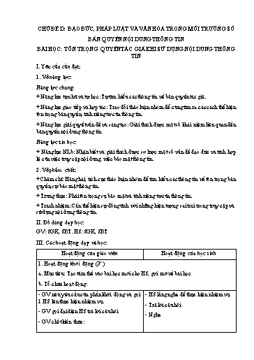 Kế hoạch bài dạy Tin học 5 - Tuần 10 - Phan Công Thành